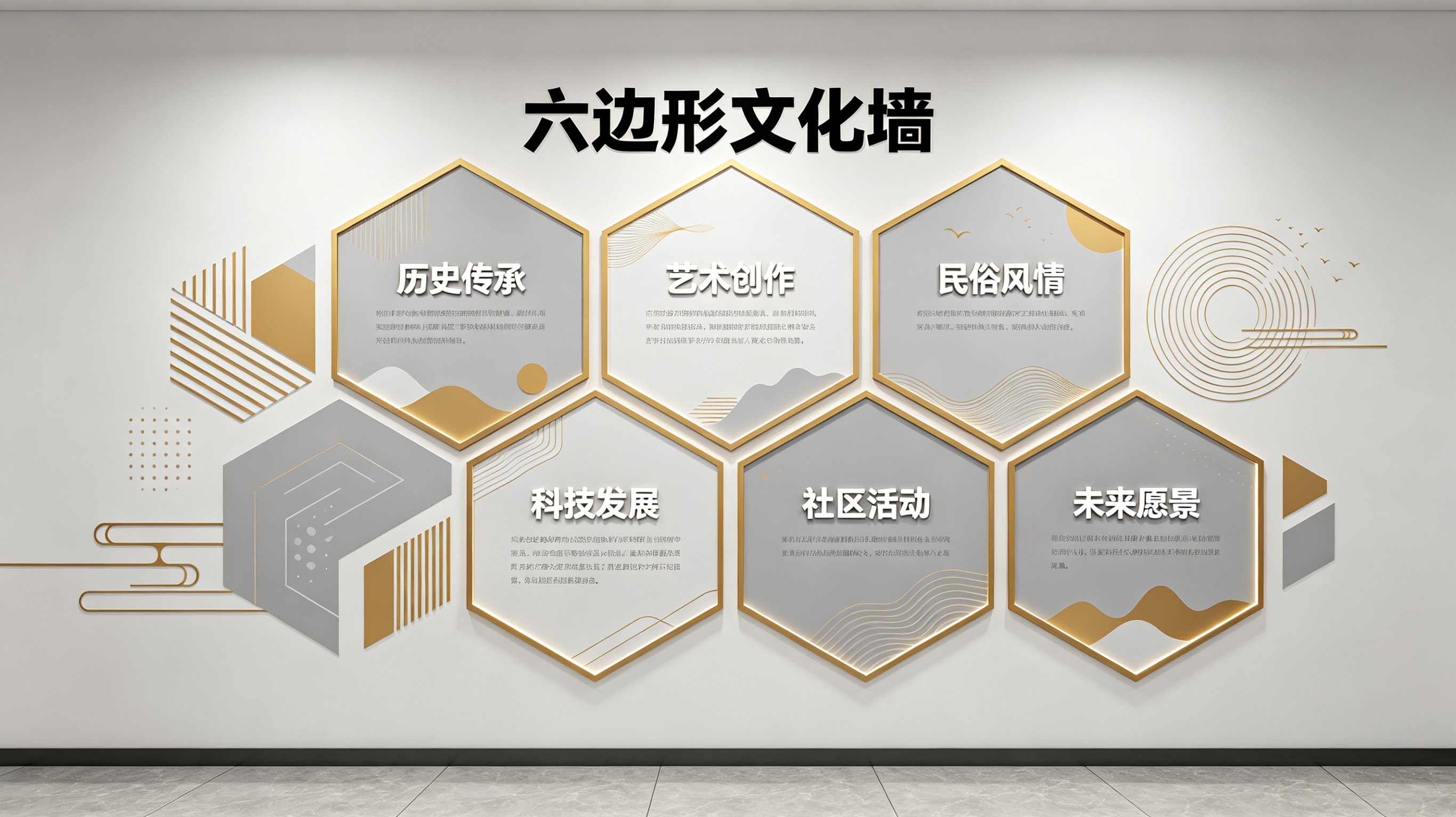 道县企业文化墙 | 六边形信息美学